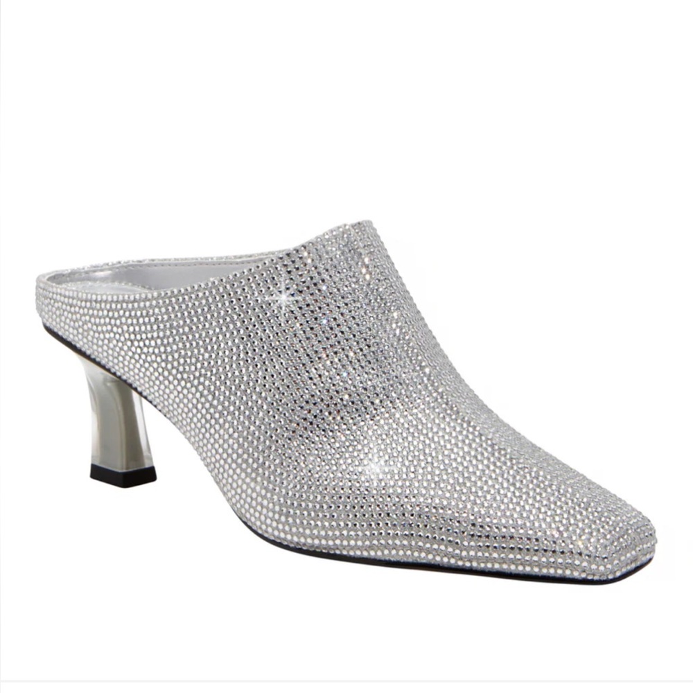 Katy Perry THE ZAHARRAH MULE silver rhinestone closed toe heels 9.5
